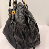 Black Nylon Prada with Gold Chain