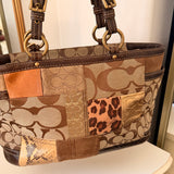 Coach Leopard Patchwork Tote Bag