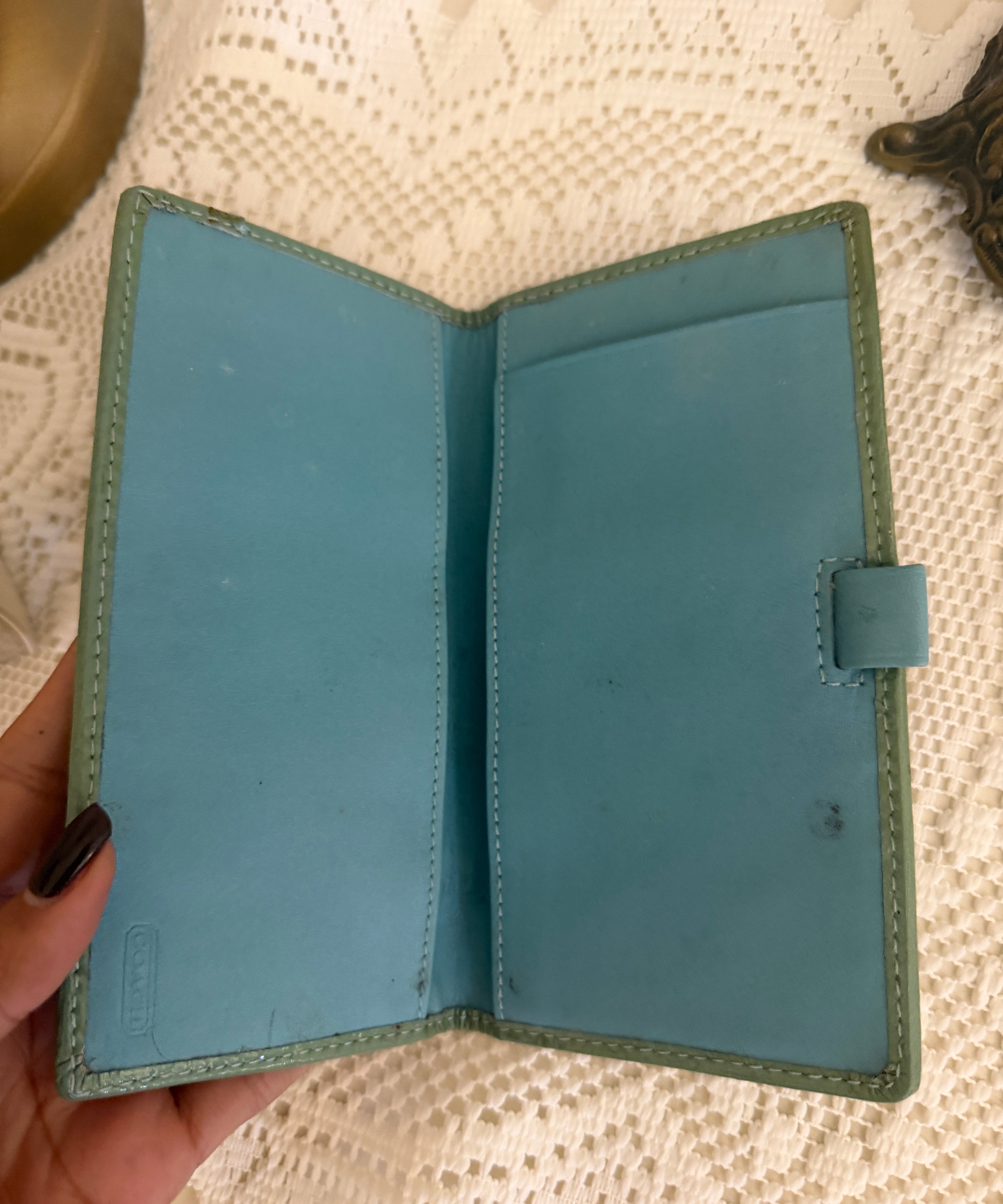 Coach Blue Optic Check Holder