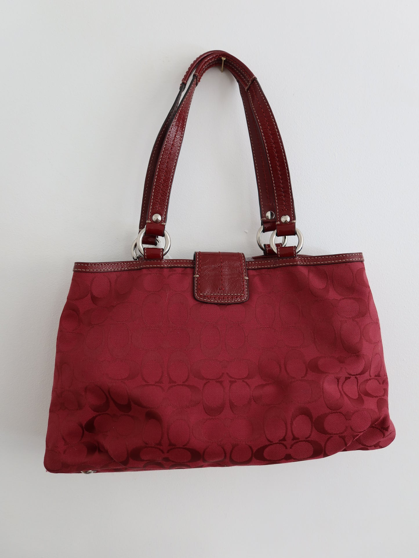 Coach Burgundy Signature Soho Tote Bag