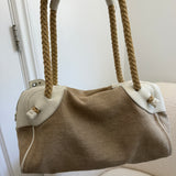 Beige Archive Miu Miu Black Studded Flower Shoulder Bag