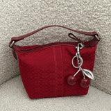 Red Coach Signature Top Handle Pochette