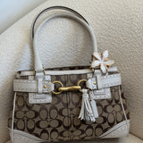 Coach White Canvas Hamptons Carry-All Bag