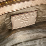White Prada Cervo Antik Shopping Bag