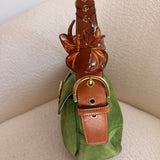 Coach Green Suede Double Pocket Soho Bag