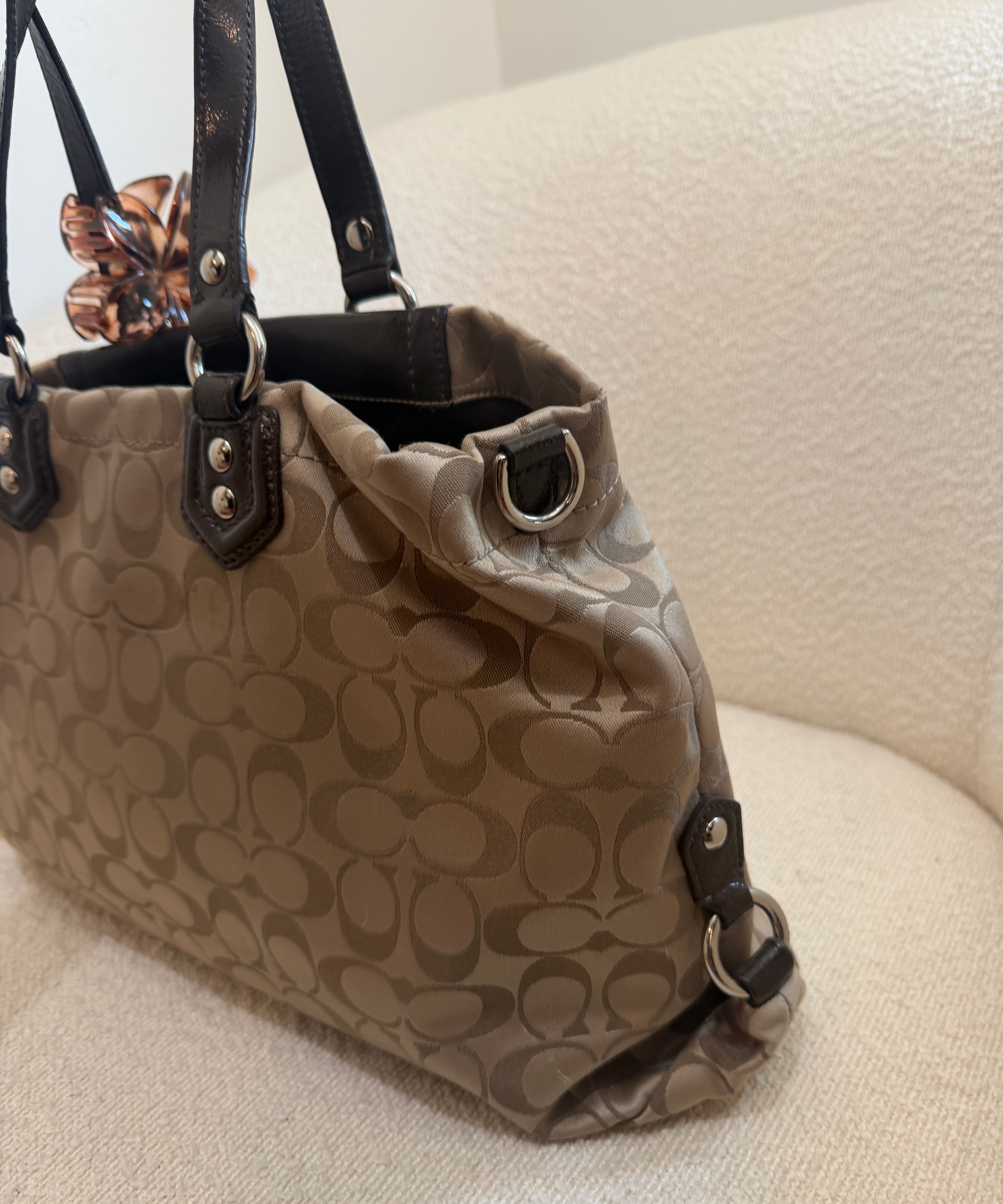 Coach Brown Signature Ashley Carry-All Bag