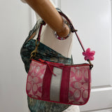 Coach Pink Signature Distressed Tie Dye Demi Bag