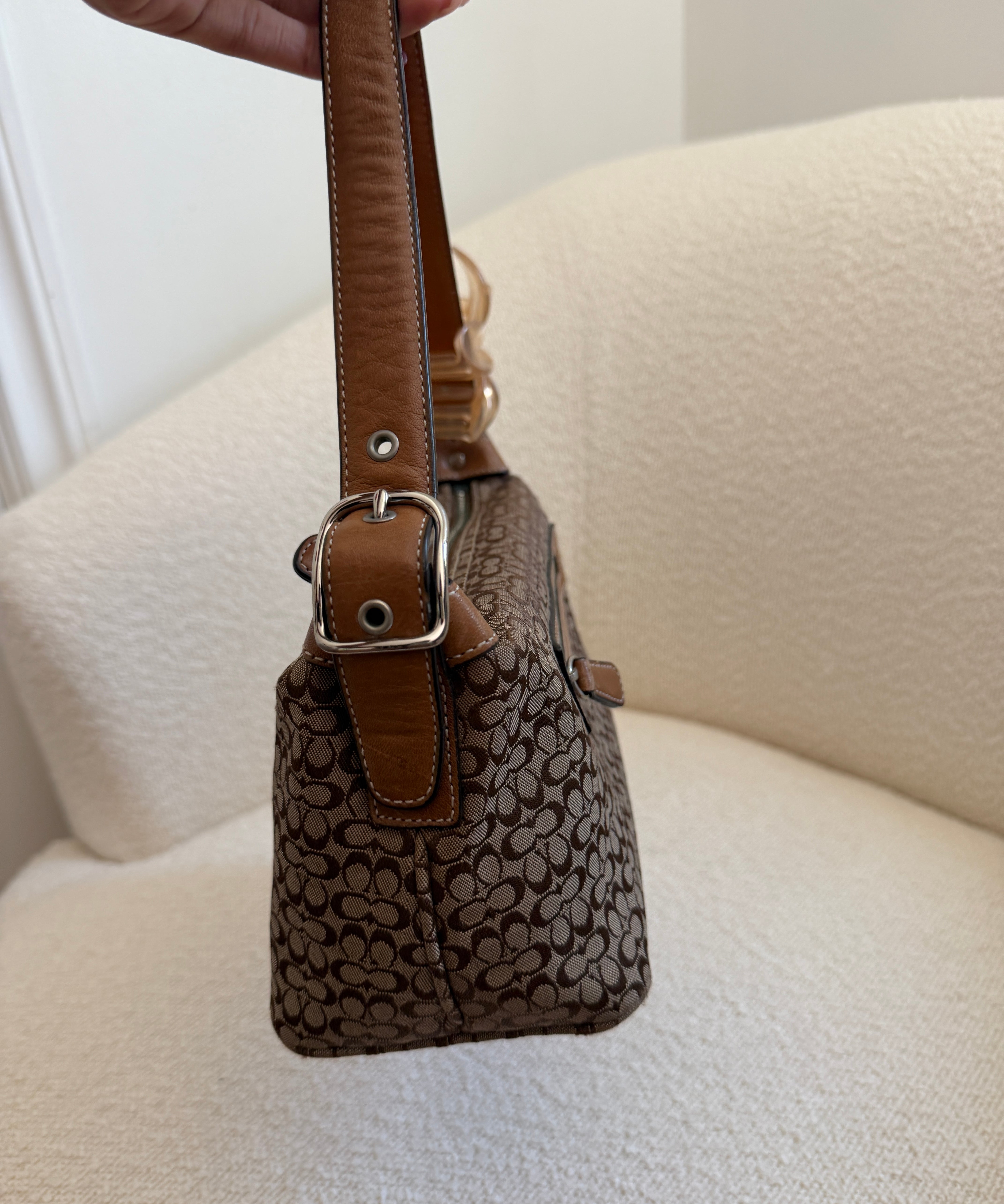 Coach Signature British Tan Demi Shoulder Bag