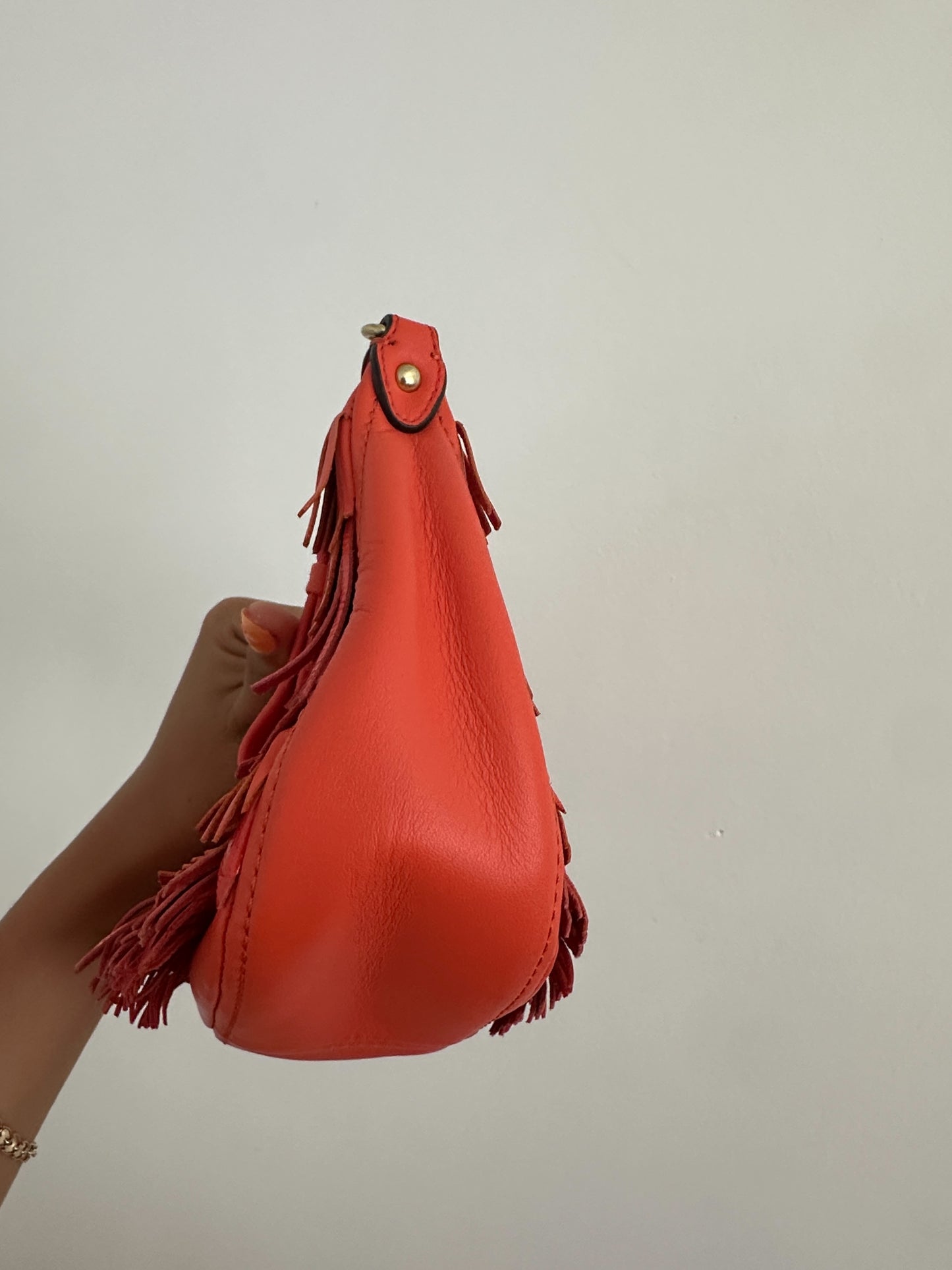 Rare Coach Orange Fringe Shoulder Bag