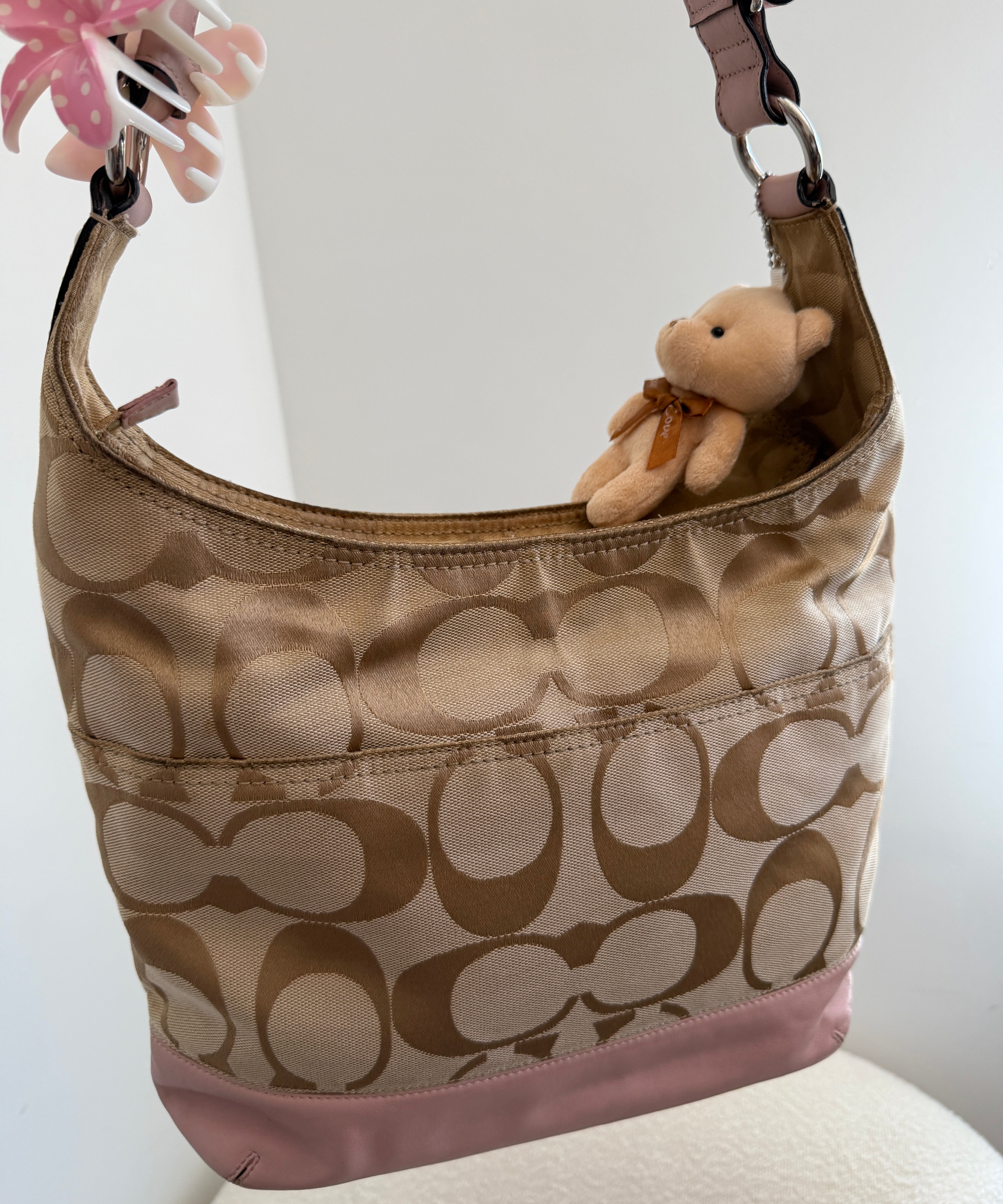 Rare Pink Coach Signature Shoulder Bag
