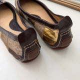 Coach Brown Patchwork Flats (Size 9)