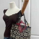 Grey Coach Signature Tote Bag