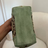 Coach Green Trim Signature Pochette