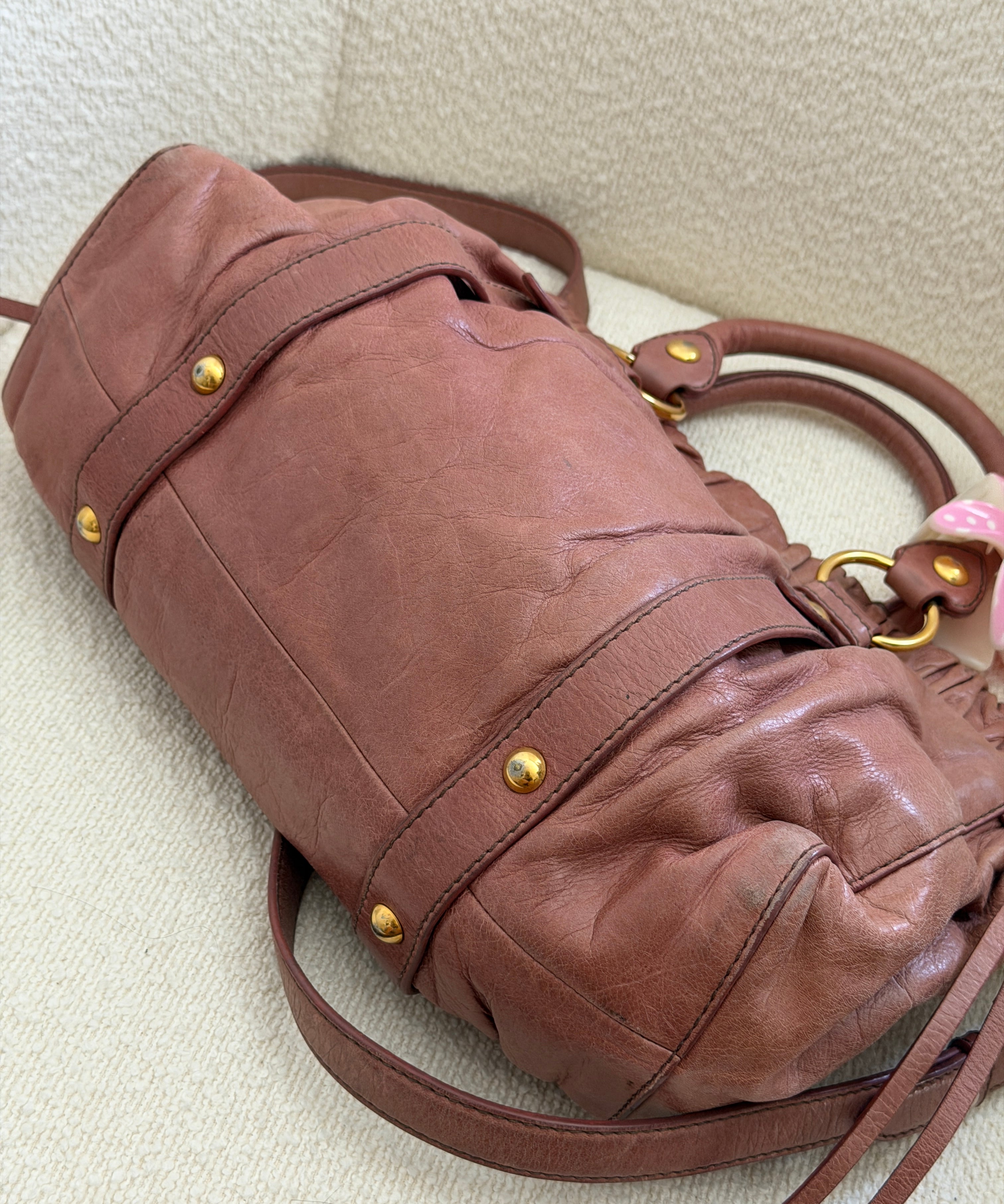 Miu Miu Mauve Pink Vitello Leather Bag