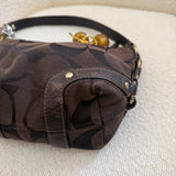 Chocolate Brown Canvas Small Carly Bag