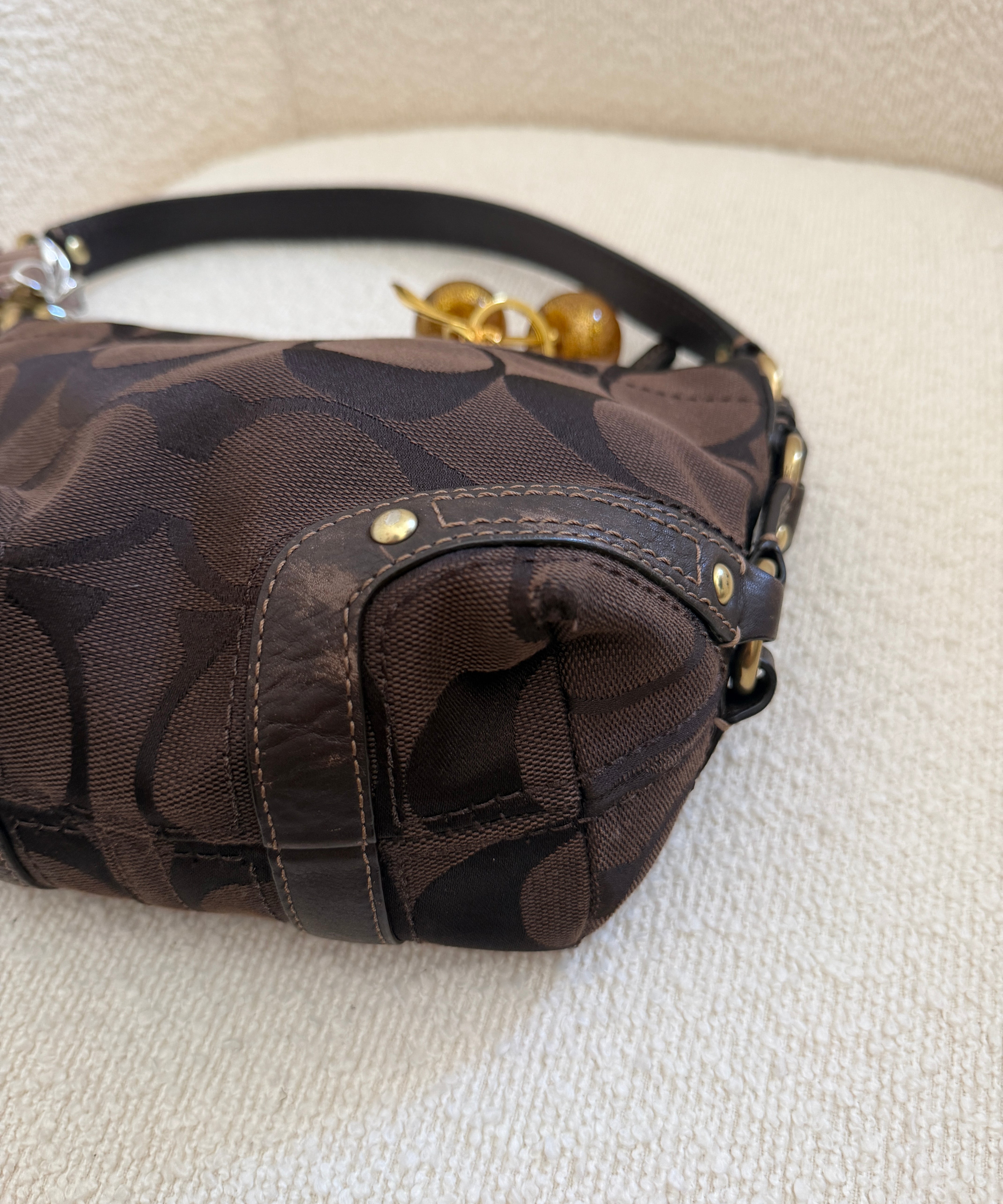 Chocolate Brown Canvas Small Carly Bag