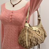 Gold Gucci Mini D-Ring Shoulder Bag