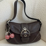 Rare Leather Brown Canvas Mini Soho Bag