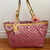 Rare Coach Pink Signature Tote Bag