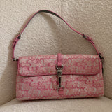 Limited Edition Coach Pink Mini Signature Lurex Clip Flap