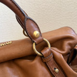 Miu Miu Brown Vitello Lux 2-Way Leather Hand Bag