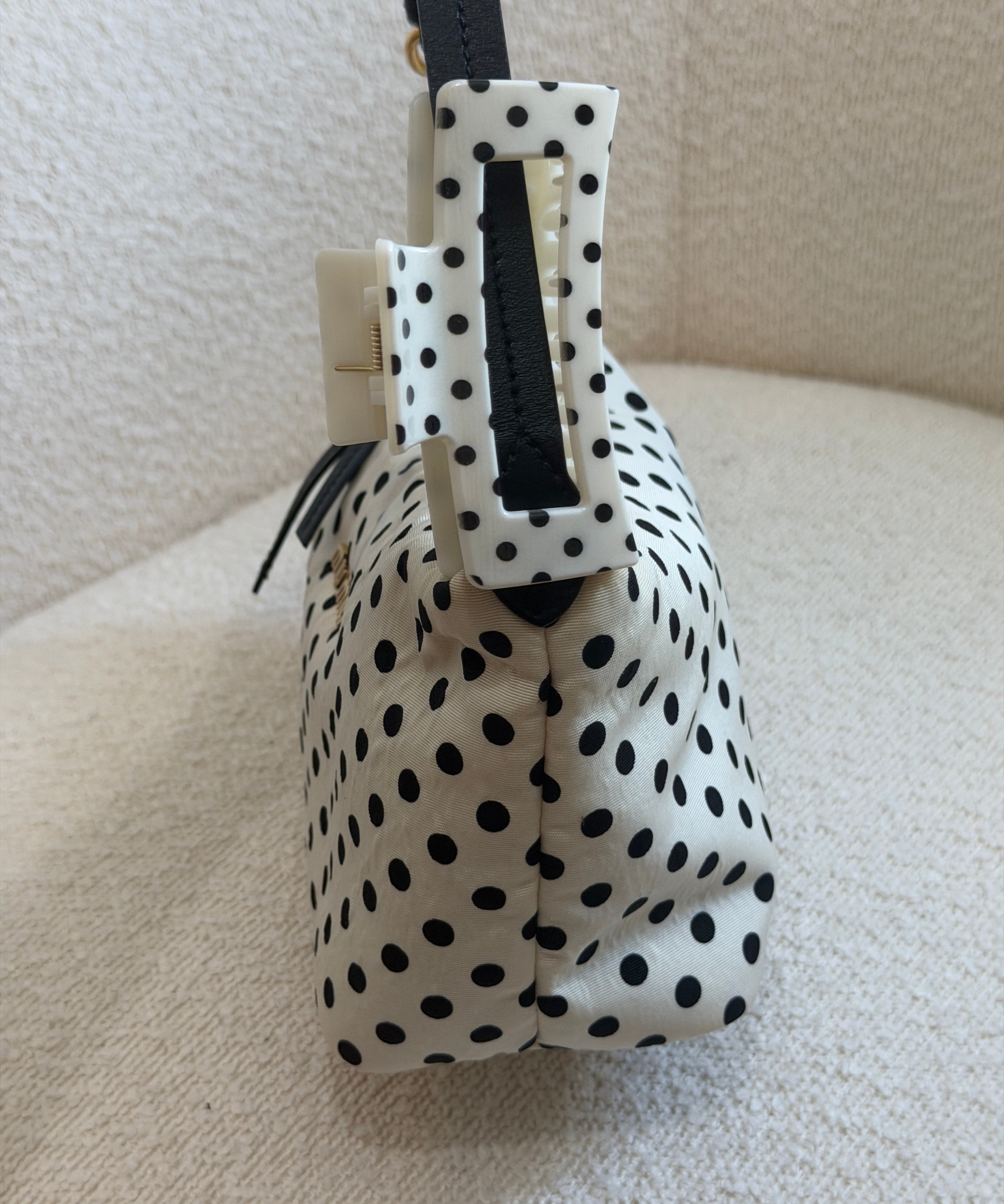 Rare White Miu Miu Polka Dot Spirit Mini Bag