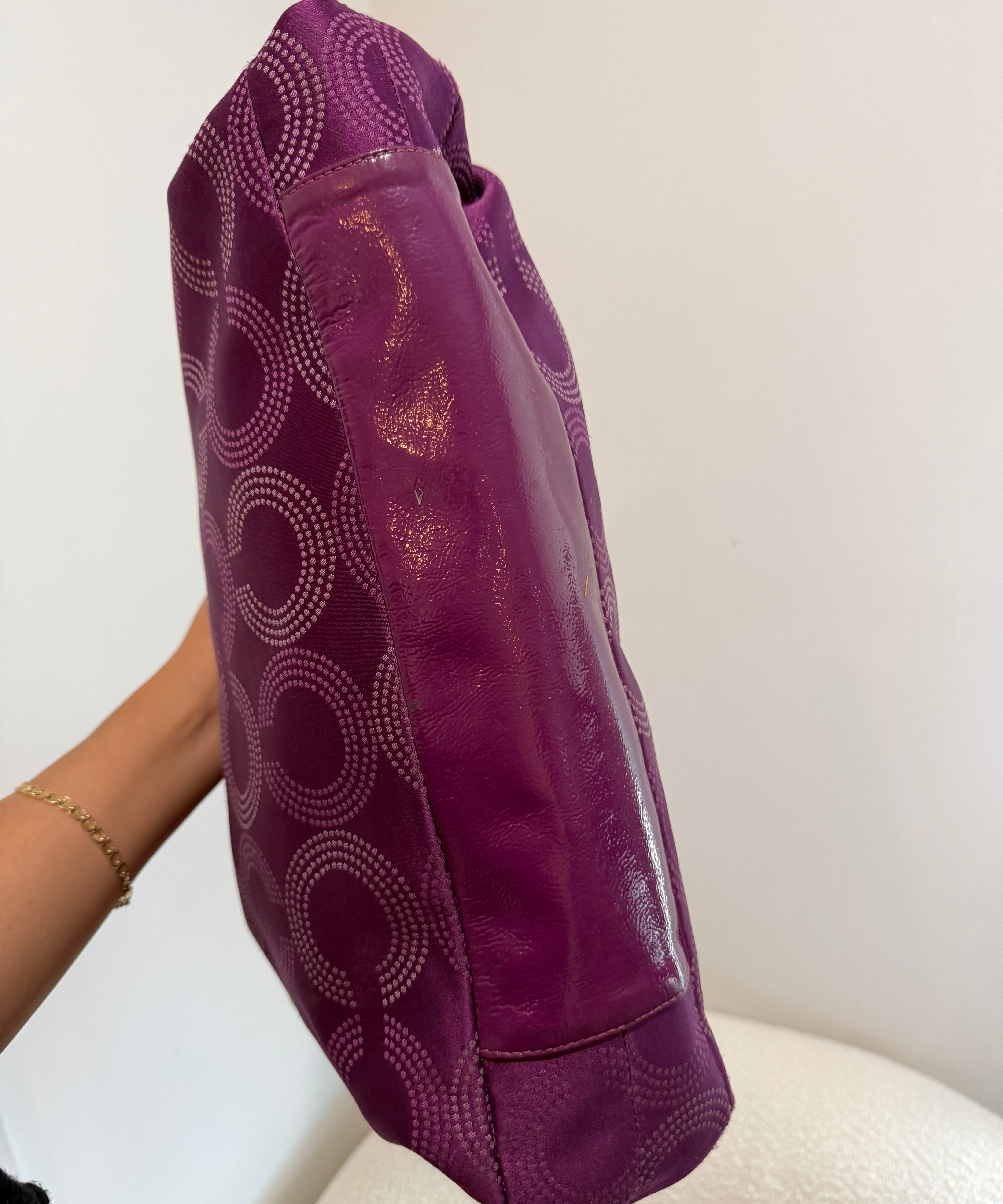Coach Purple Op Art Ashley Carry-All Bag