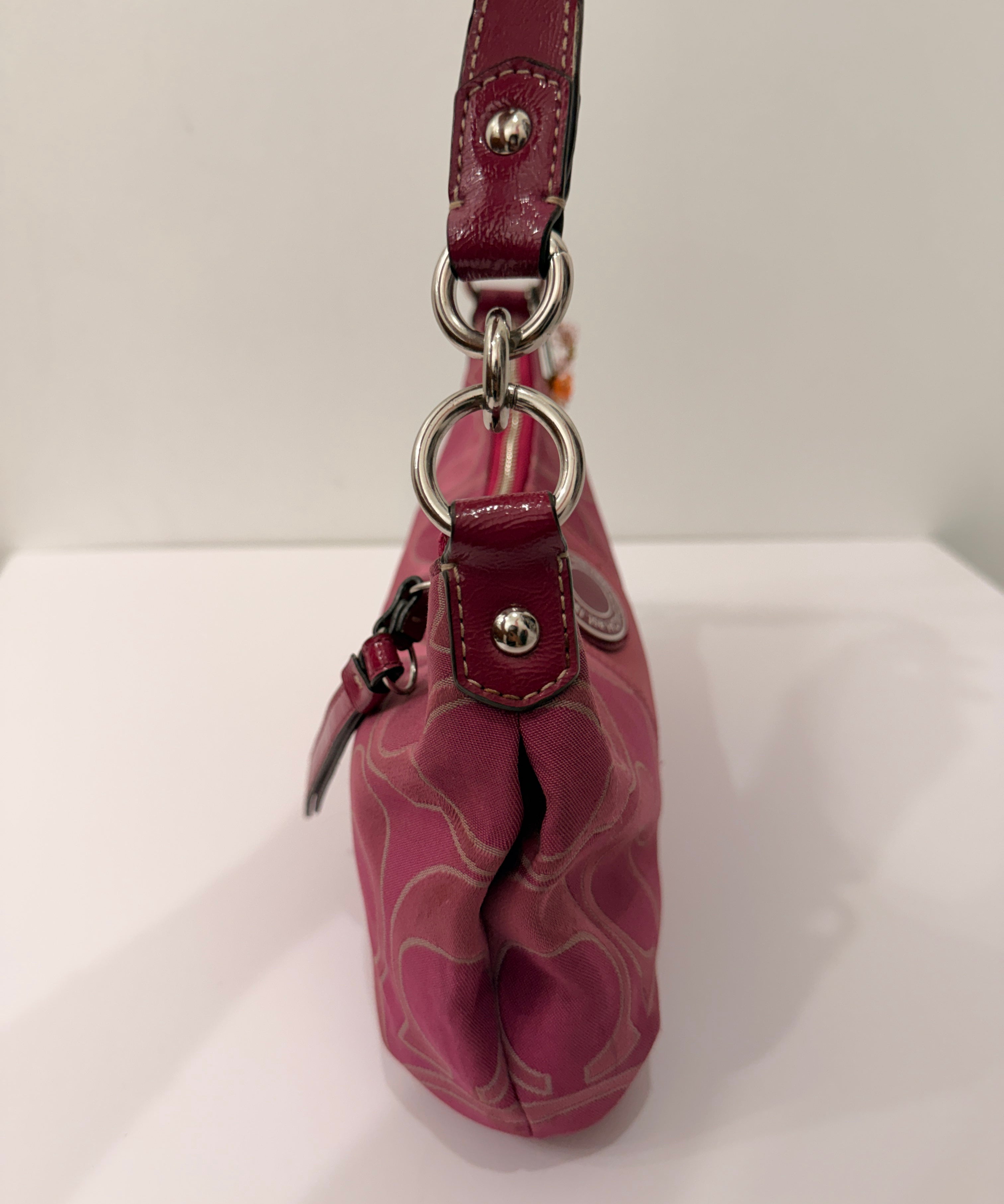 Coach Pink Stripe Mini Signature Shoulder Bag