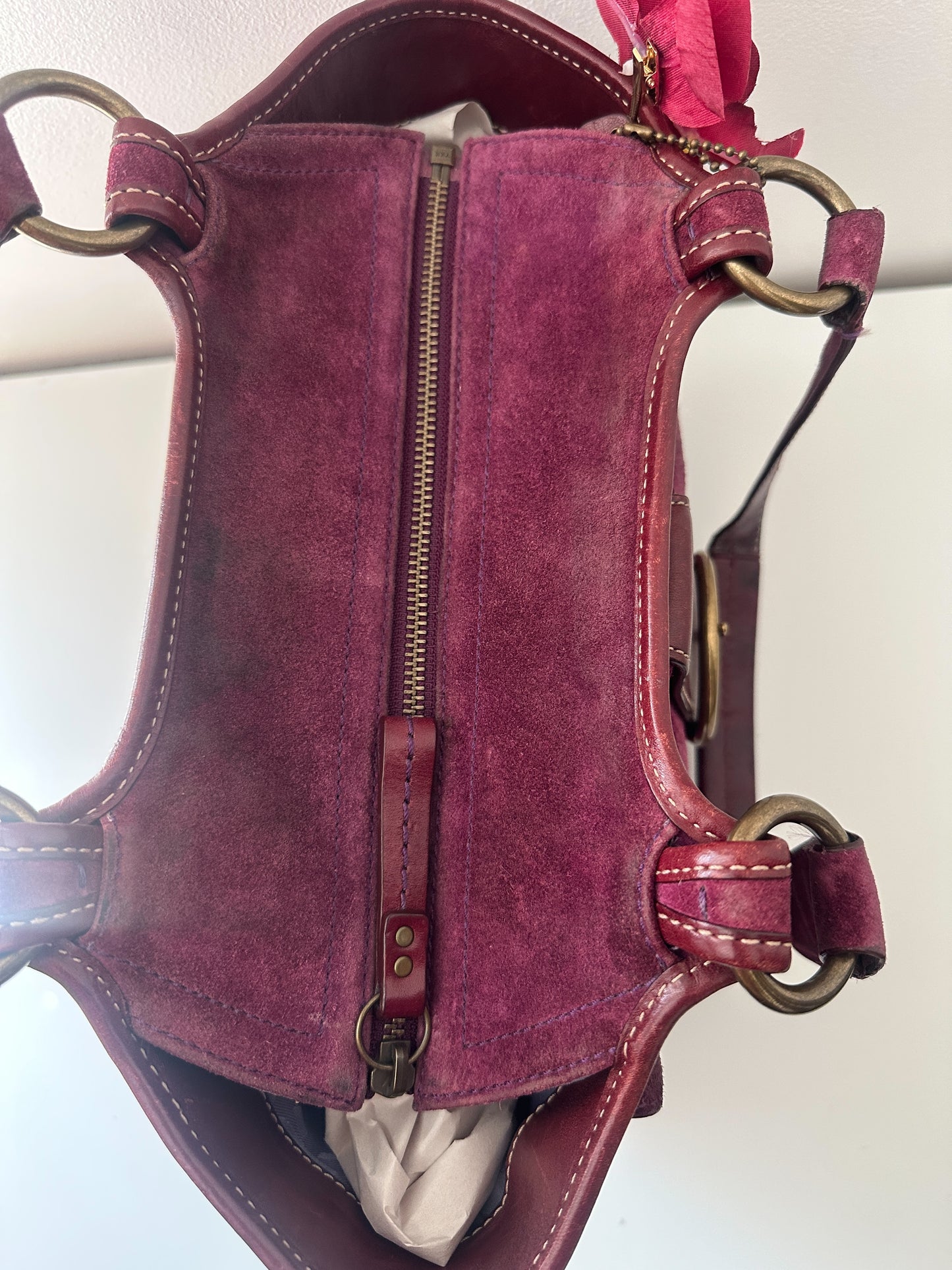 Coach Purple Suede Mini Tote Bag