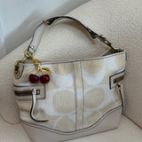Coach Cream Cotton Ergo Tote Bag