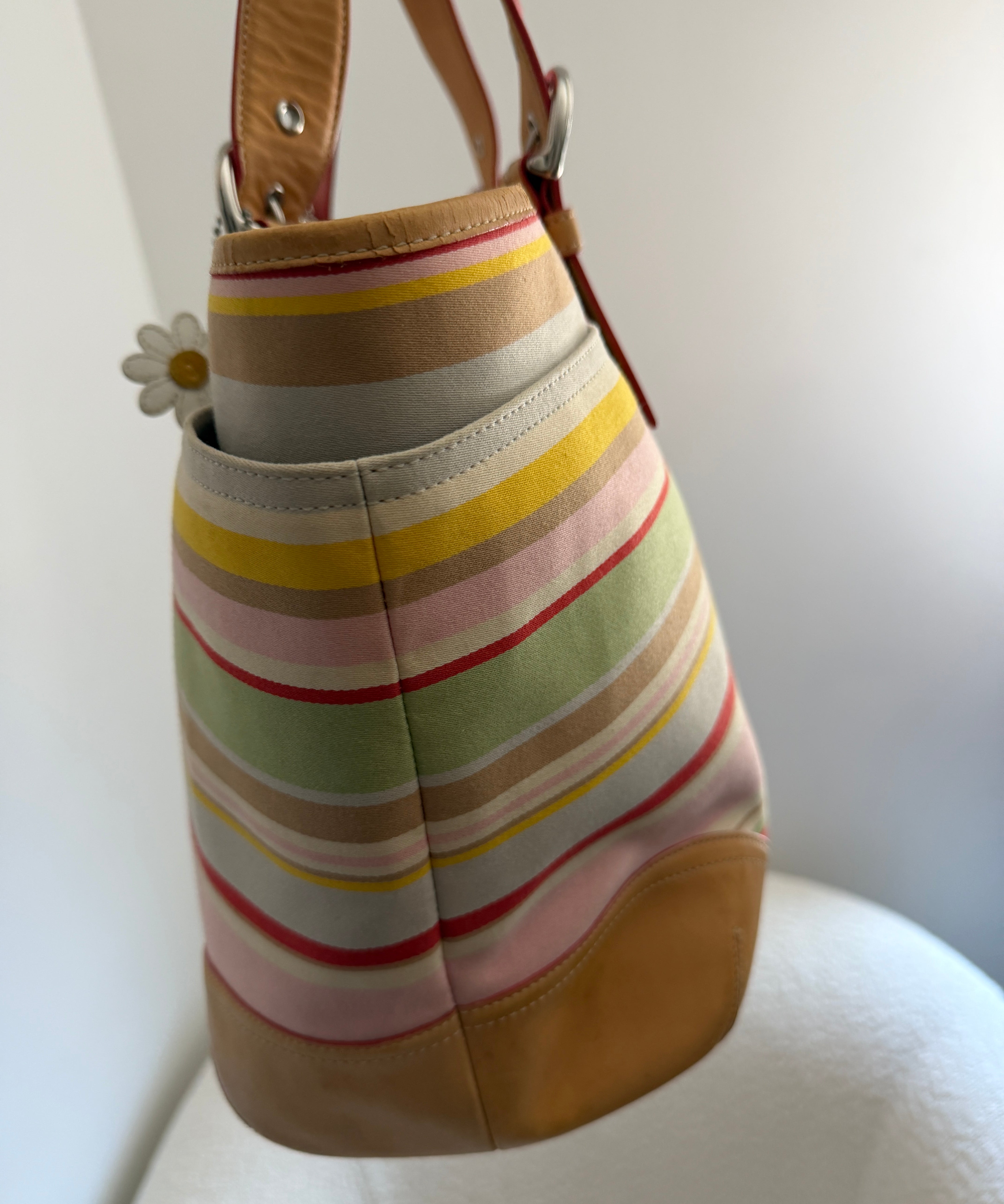 Coach Stripe Beach Tote Bag