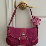 Rare Pink Suede Canvas Mini Soho Bag