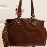 Coach Brown Leather Ashley Carry-All Bag