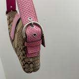 Pink Patchwork Snakeskin Coach Soho Demi Flap