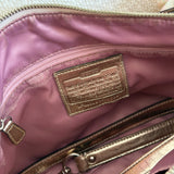 Rare Coach Madras Plaid Poppy Double Pocket Pushlock Bag
