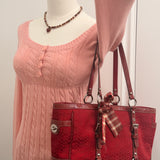 Red Coach Signature Tote Bag