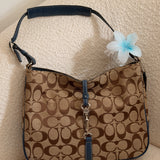 Coach Blue Trim Hamptons Clip Bag