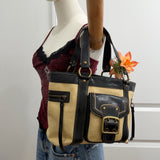 Coach Straw Woven Legacy Tote Bag