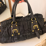 Black Prada Nylon Ruffle Bag