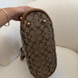Tan Coach Signature Tote Bag