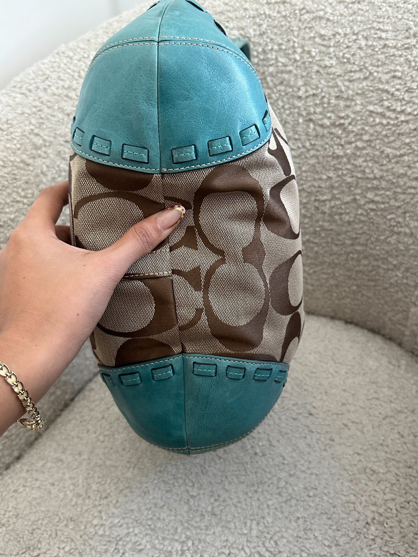 Coach Teal Monogram Ergo Bag